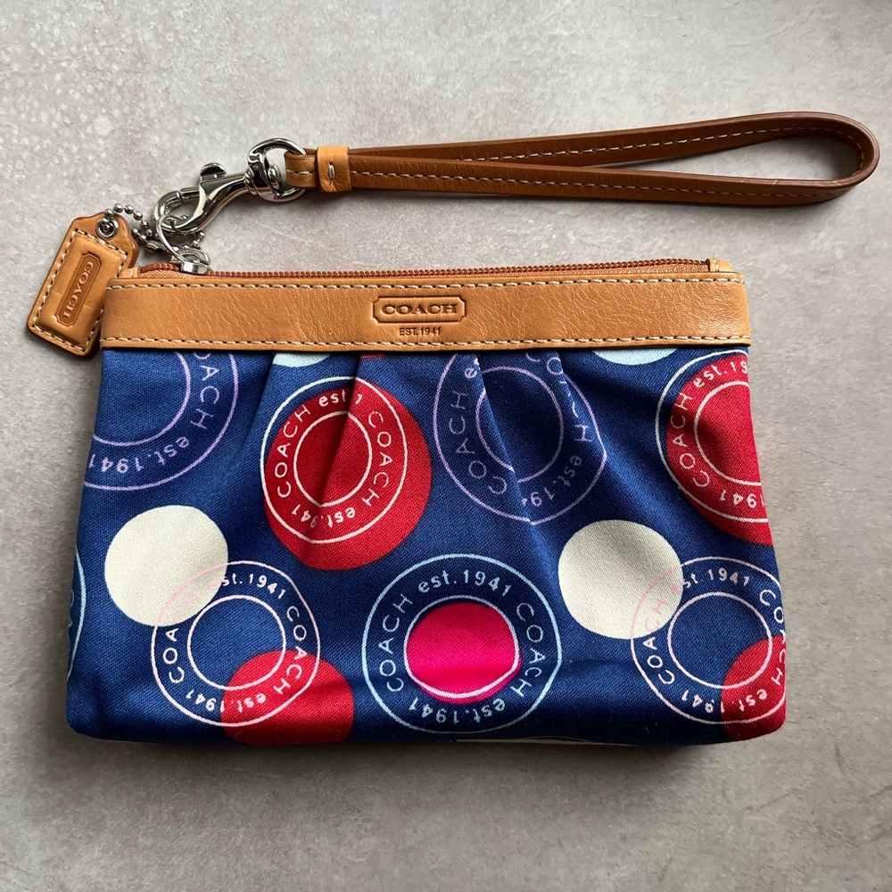 Like New Red and Blue Coach Wristlet